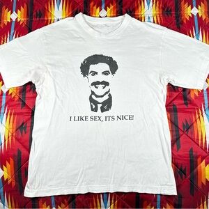 Vintage Borat I Like Sex, It's Nice T-Shirt Large Movie Promo Y2K 2000s White